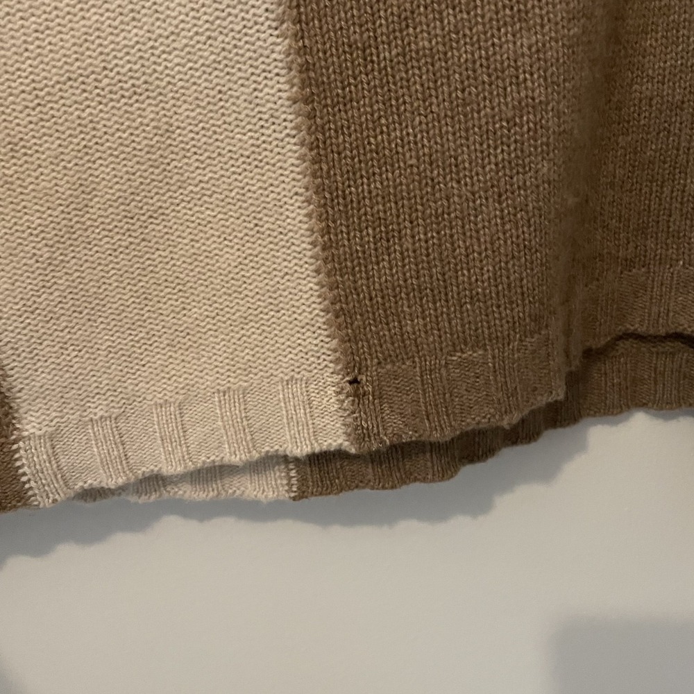 James Perse 100% Cashmere Poncho Sweater Tan Size S Oversized Quiet Luxury READ - Picture 6 of 10